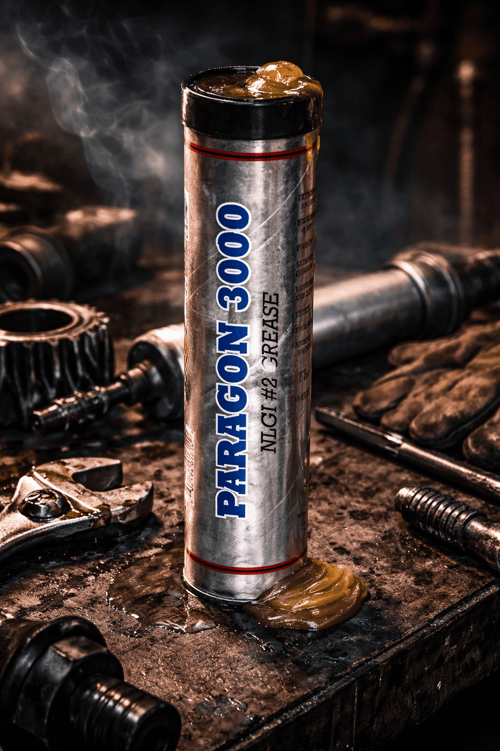 cartouche de graisse industrielle NLGI 2 utilisée pour lubrifier des roulements mécaniques