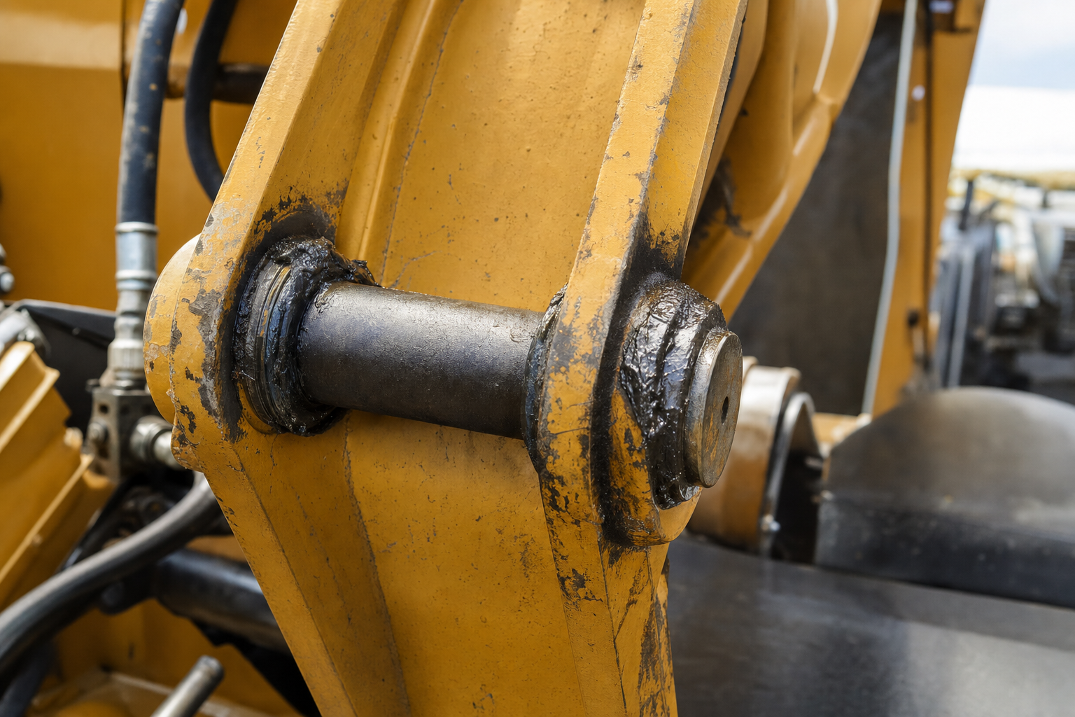 Articulation pin et bushing d'excavatrice avec graisse TRC fraîche