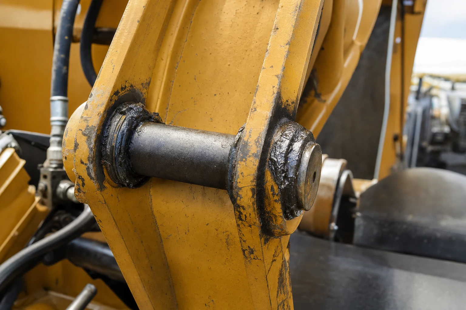 Articulation pin et bushing d'excavatrice avec graisse TRC fraîche